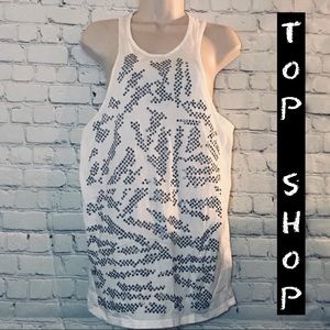TOP SHOP Studded razor back tank top